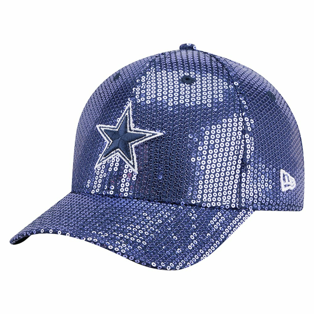 Dallas Cowboys New Era Women's Sequin 9FORTY Adjustable Hat - Navy for sale