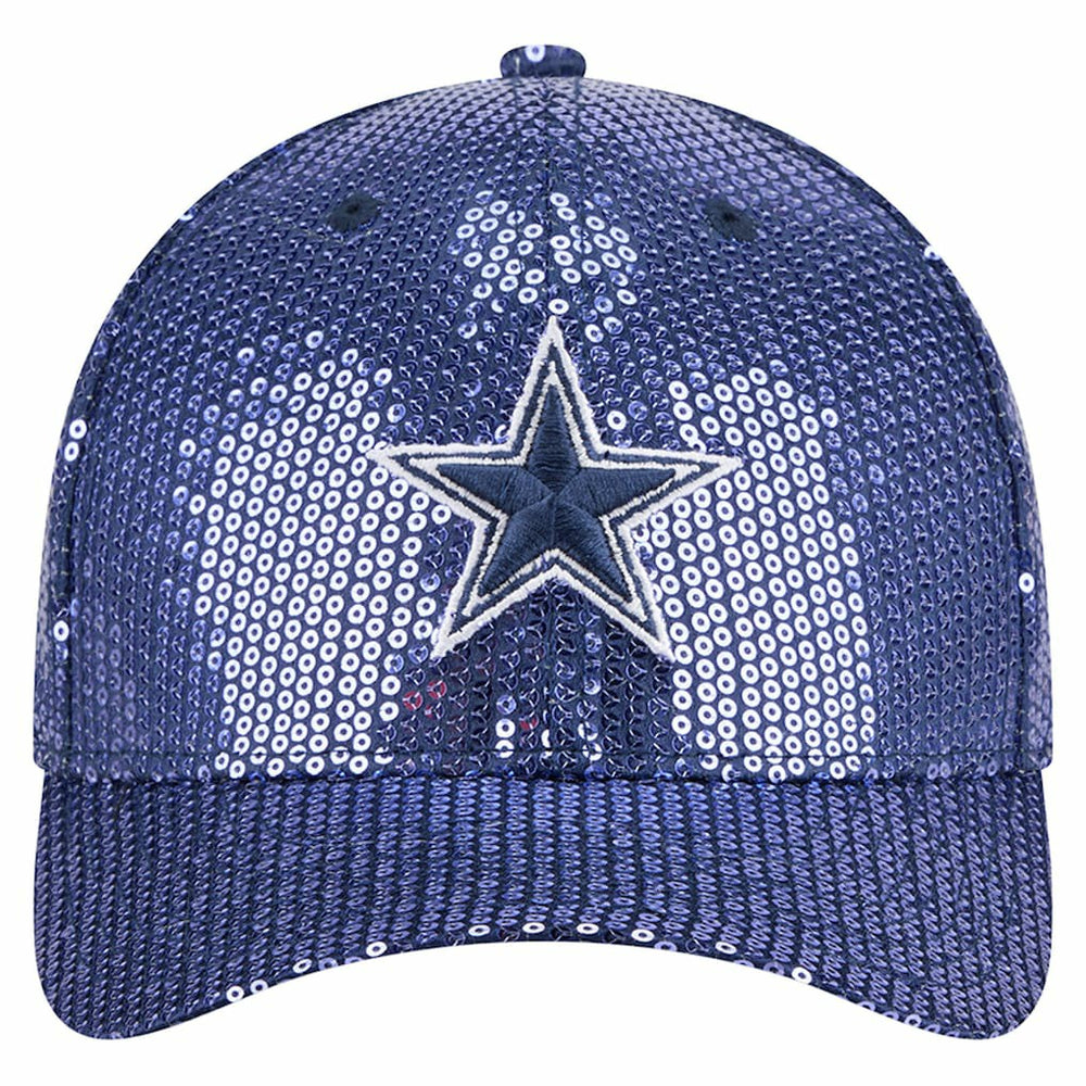 Dallas Cowboys New Era Women's Sequin 9FORTY Adjustable Hat - Navy for sale