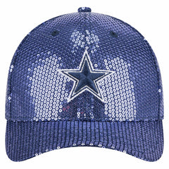 Dallas Cowboys New Era Women's Sequin 9FORTY Adjustable Hat - Navy for sale