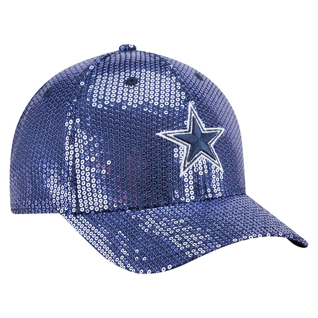 Dallas Cowboys New Era Women's Sequin 9FORTY Adjustable Hat - Navy for sale