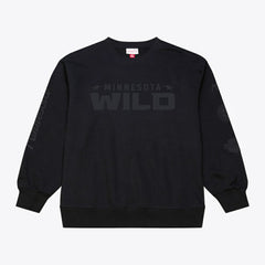 Minnesota Wild Mitchell & Ness Phantom Fleece Crew Neck Sweatshirt Black