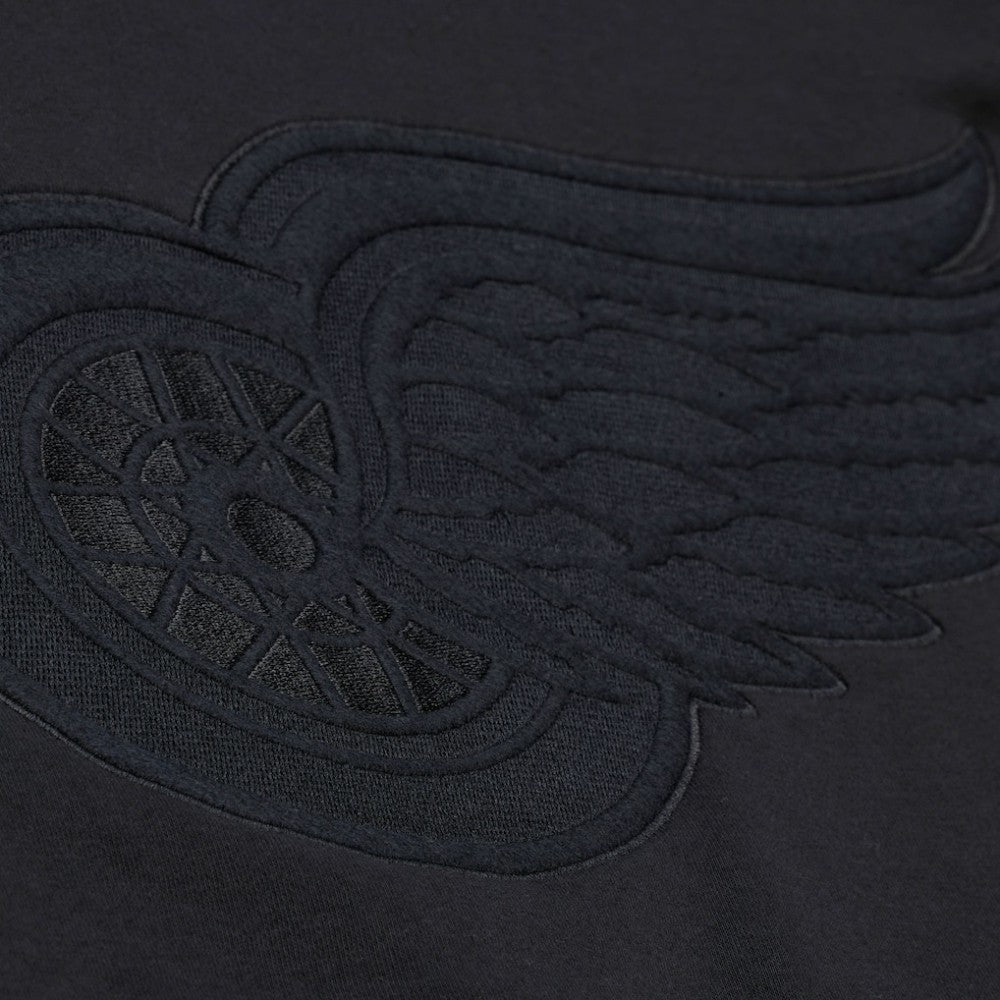 Detroit Red Wings Mitchell & Ness Phantom Fleece Crew Neck Sweatshirt Black