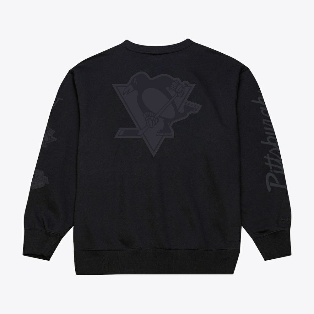 Pittsburgh Penguins Mitchell & Ness Phantom Fleece Crew Neck Sweatshirt Black