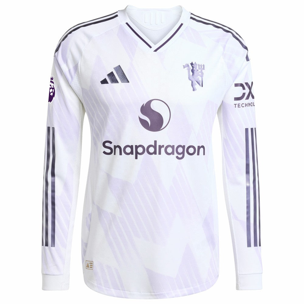Kobbie Mainoo Manchester United 2025/26 Away Long Sleeve Player Jersey - White | Adidas for sale