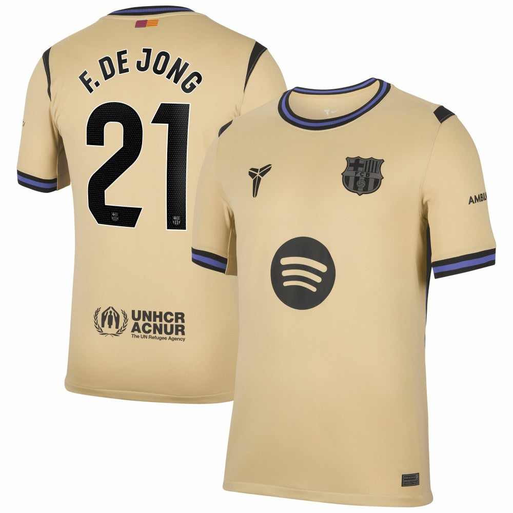 Frenkie de Jong Barcelona 2025/26 Away Stadium Replica Jersey - Gold | Nike online