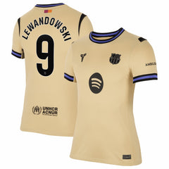 Robert Lewandowski Barcelona Women's 2025/26 Away Stadium Replica Jersey - Gold | Nike for sale