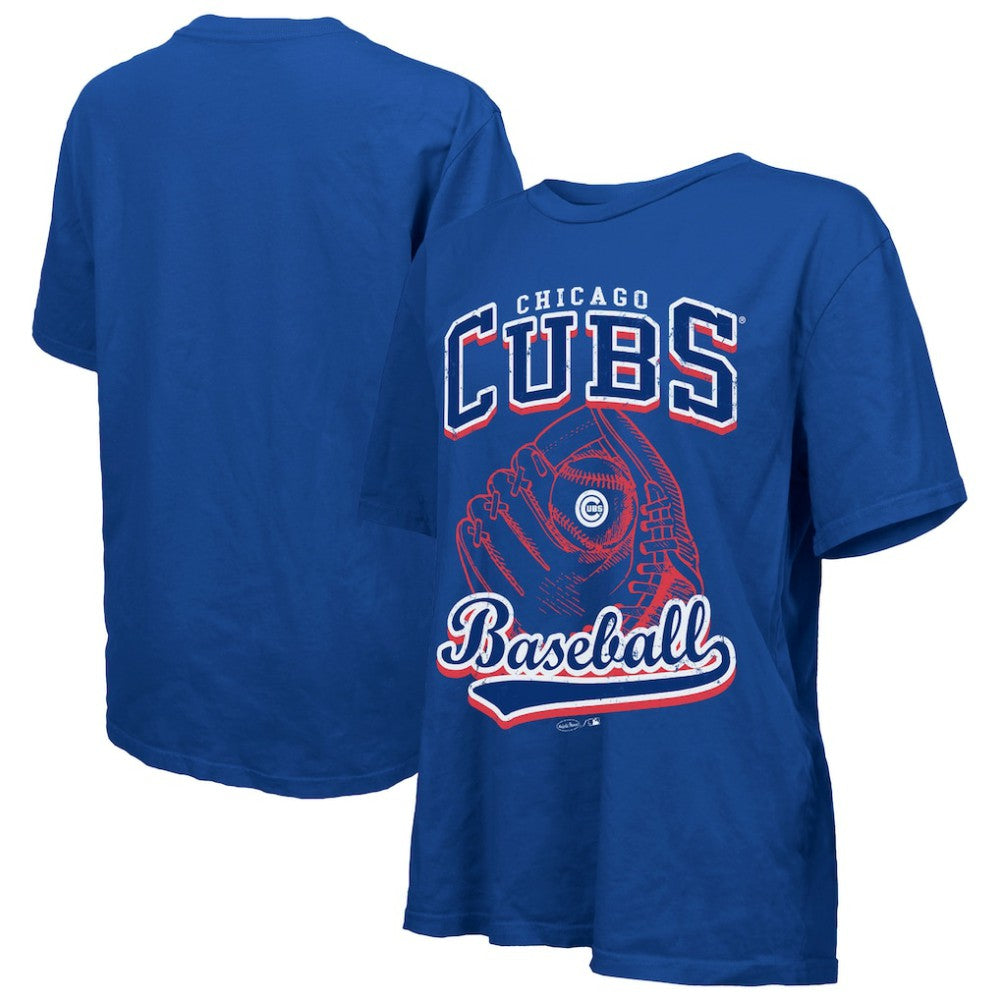 Chicago Cubs Majestic Threads Women's Oversized First Base T-Shirt - Royal