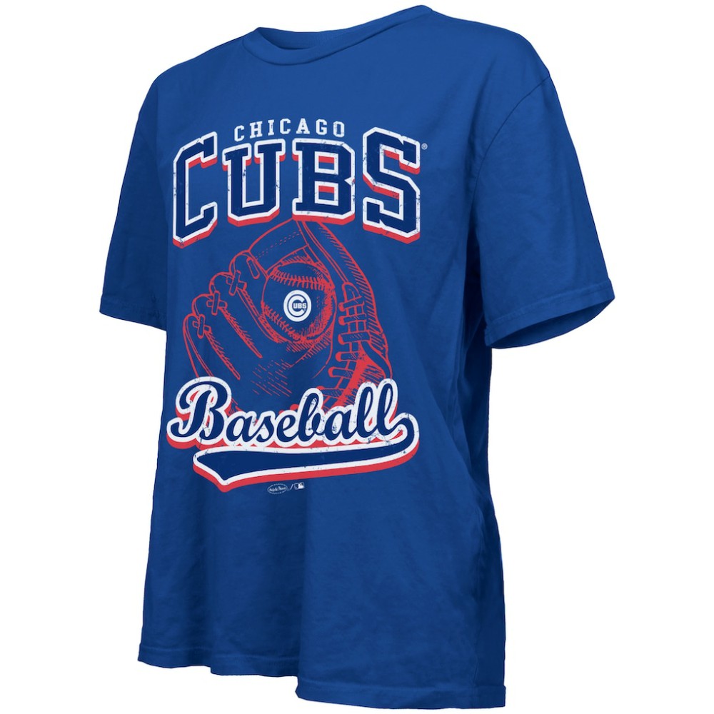Chicago Cubs Majestic Threads Women's Oversized First Base T-Shirt - Royal