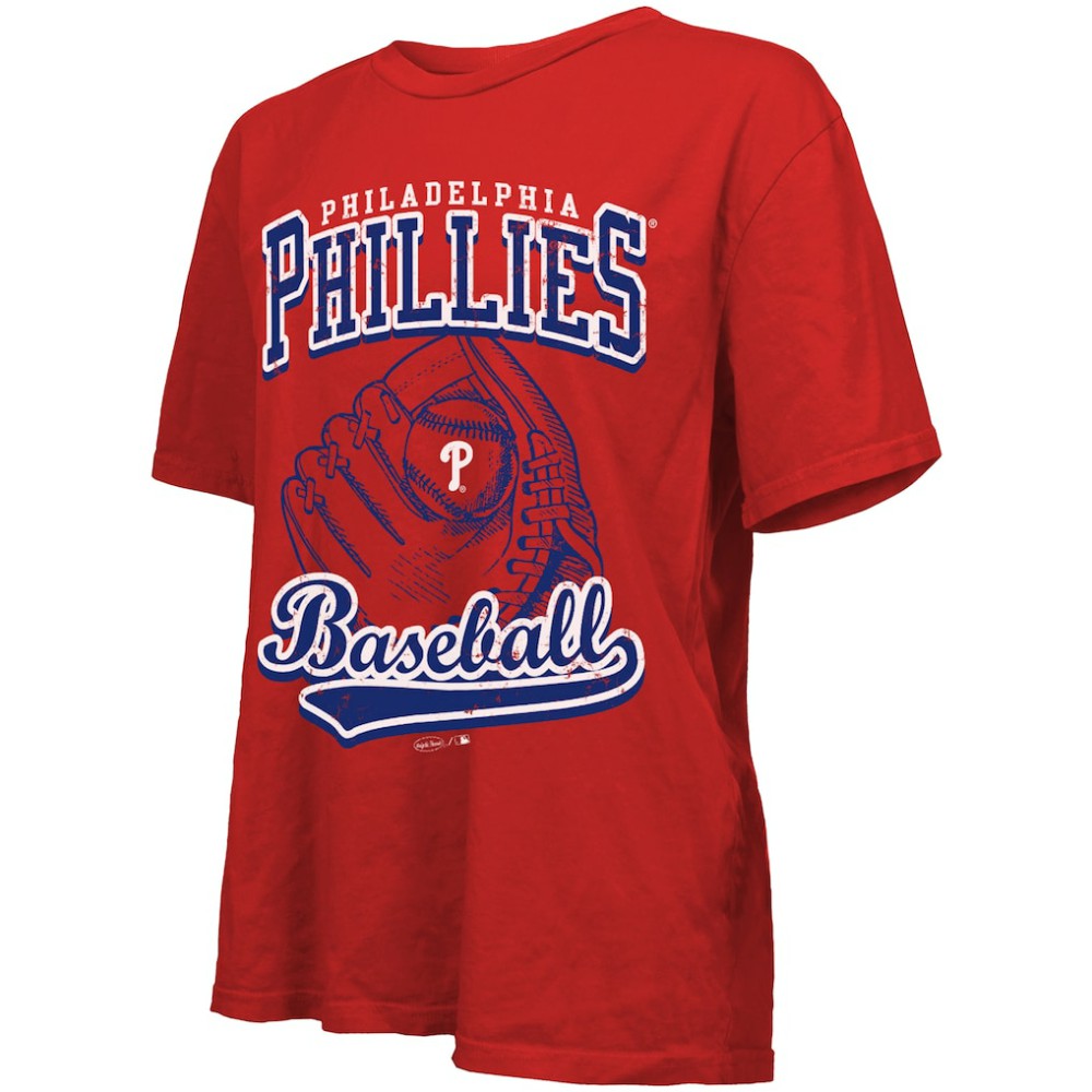 Philadelphia Phillies Majestic Threads Women's Oversized First Base T-Shirt - Red