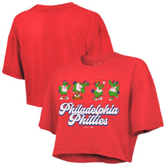 Philadelphia Phillies Majestic Threads Women's Boxy Crop T-Shirt - Red