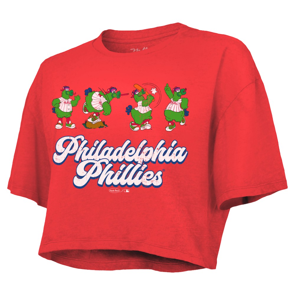 Philadelphia Phillies Majestic Threads Women's Boxy Crop T-Shirt - Red
