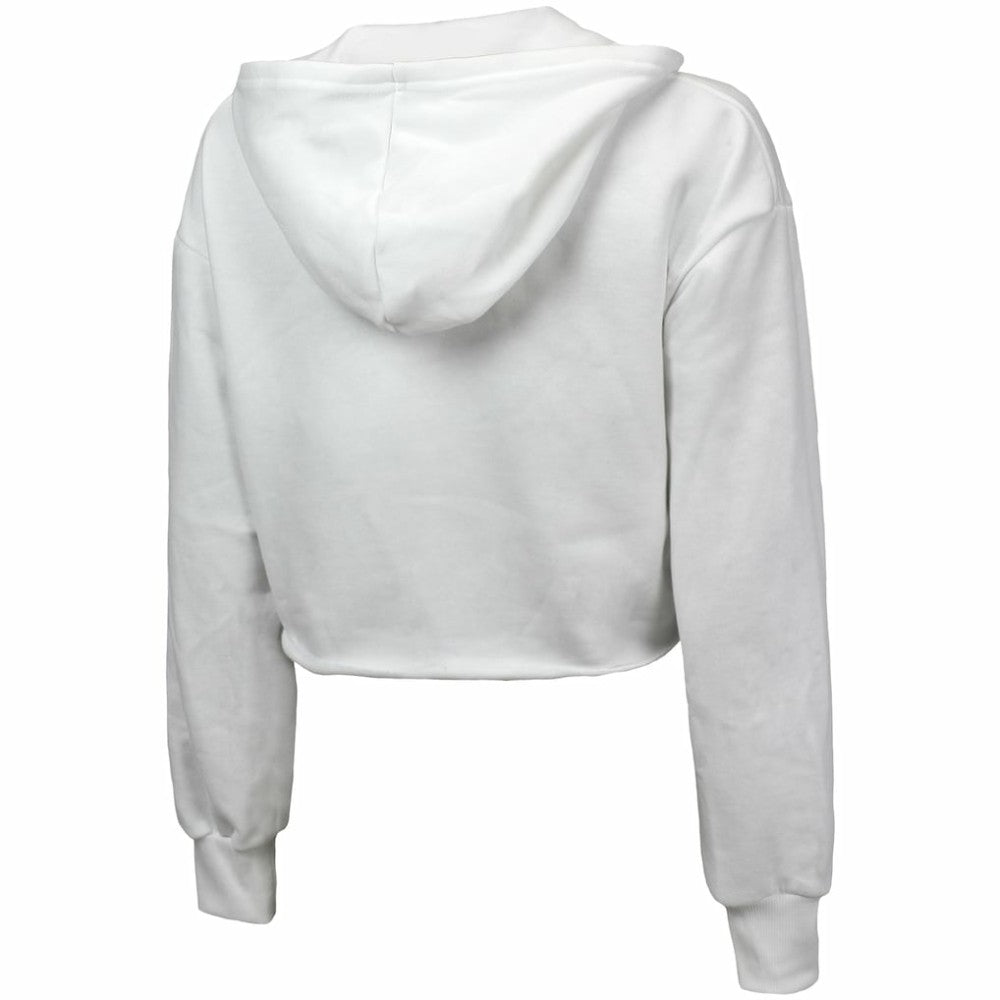 Detroit Tigers Majestic Threads Women's Cropped Have A Field Day Tri-Blend Hoodie - White