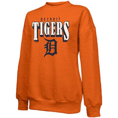Detroit Tigers Majestic Threads Women's Bernard Classic Tri-Blend Sweatshirt - Orange