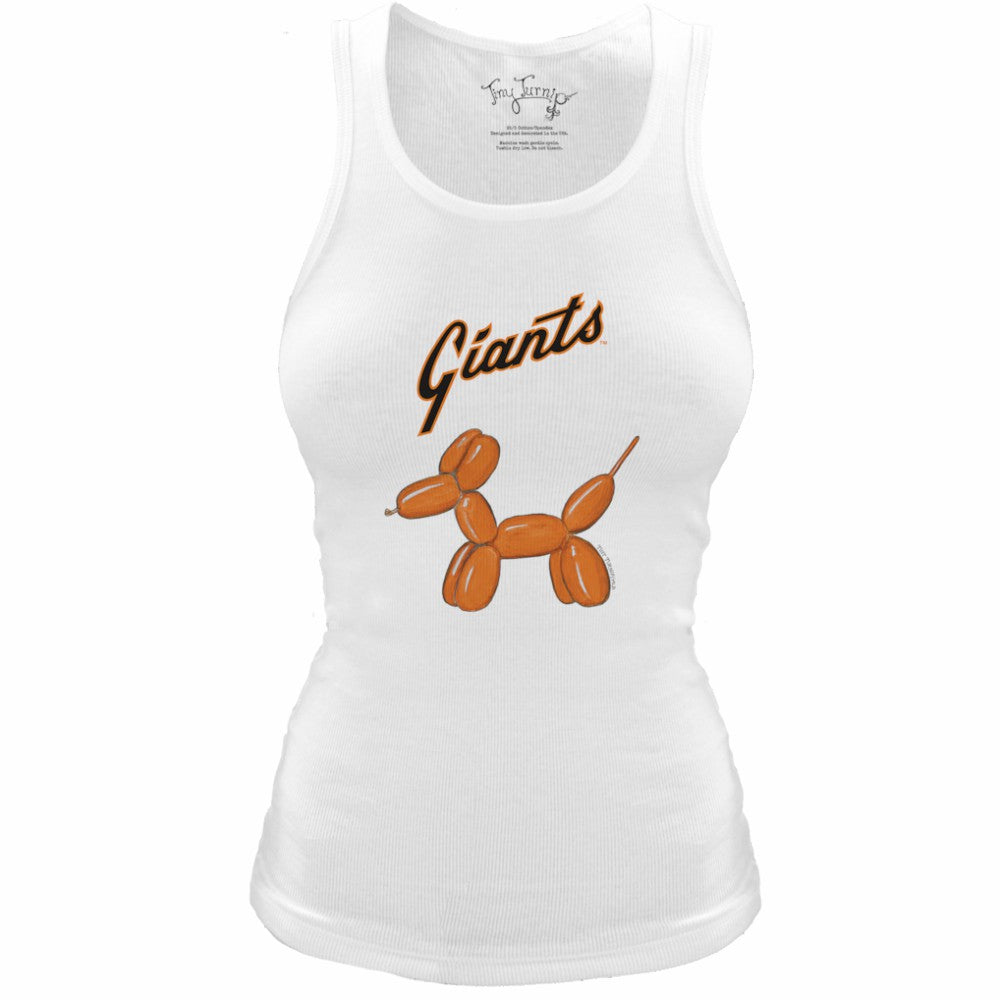 San Francisco Giants Tiny Turnip Women's Fitted Balloon Dog Tri-Blend Tank Top - White