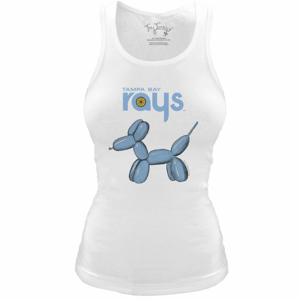Tampa Bay Rays Tiny Turnip Women's Fitted Balloon Dog Tri-Blend Tank Top - White