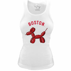 Boston Red Sox Tiny Turnip Women's Fitted Balloon Dog Tri-Blend Tank Top - White