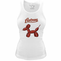 Houston Astros Tiny Turnip Women's Fitted Balloon Dog Tri-Blend Tank Top - White