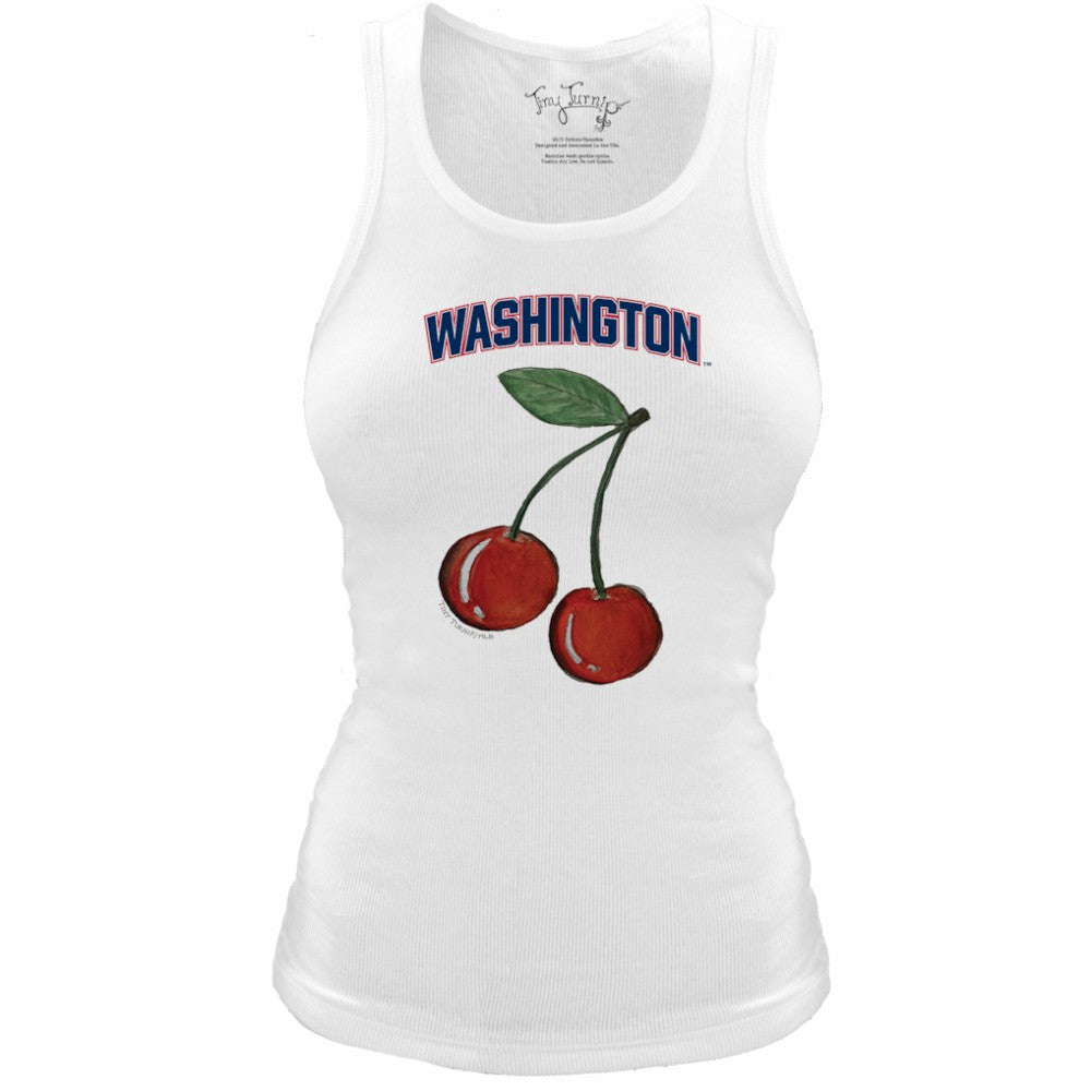 Washington Nationals Tiny Turnip Women's Fitted Cherries Tri-Blend Tank Top - White