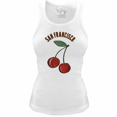 San Francisco Giants Tiny Turnip Women's Fitted Cherries Tri-Blend Tank Top - White