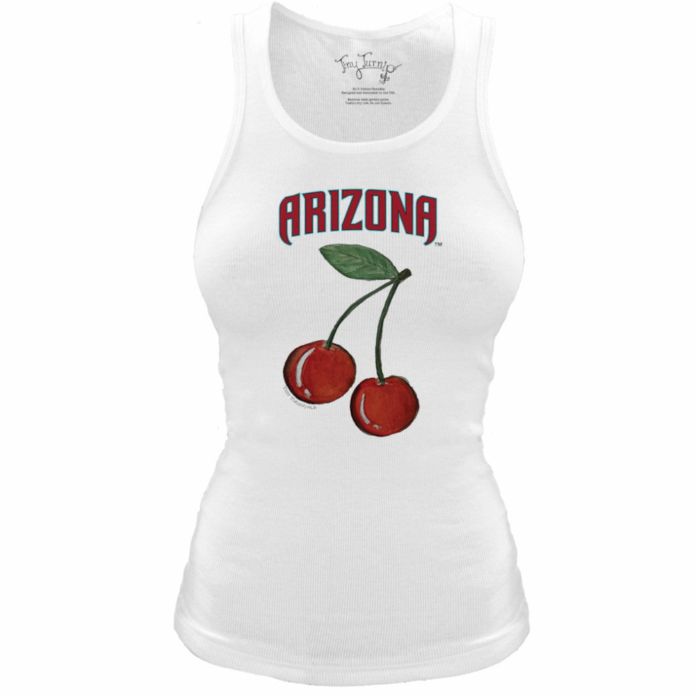 Arizona Diamondbacks Tiny Turnip Women's Fitted Cherries Tri-Blend Tank Top - White