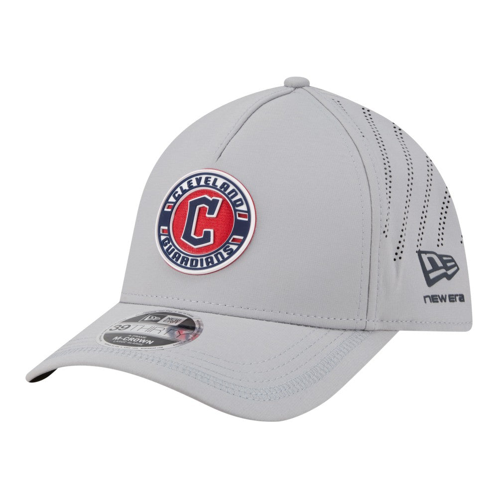 Cleveland Guardians Patch 39THIRTY A-Frame M-Crown Perforated Flex Hat - Gray | New Era