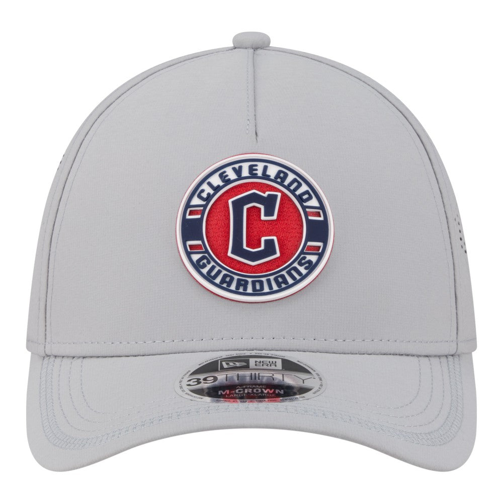 Cleveland Guardians Patch 39THIRTY A-Frame M-Crown Perforated Flex Hat - Gray | New Era