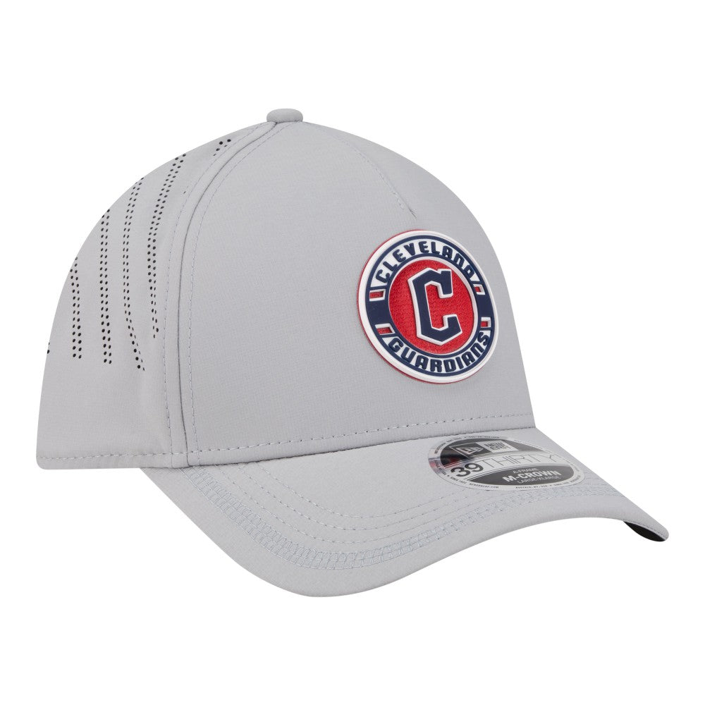 Cleveland Guardians Patch 39THIRTY A-Frame M-Crown Perforated Flex Hat - Gray | New Era