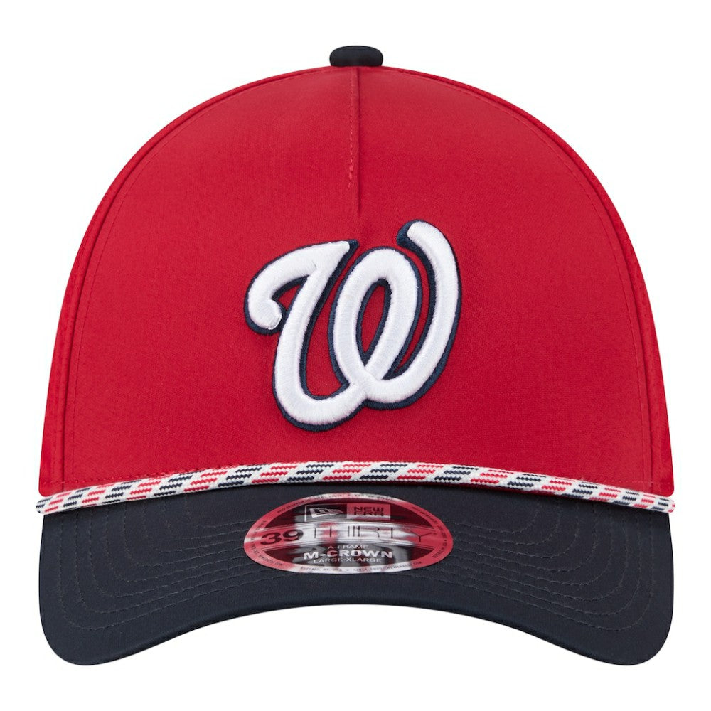 Washington Nationals Rope M-Crown A-Frame 39THIRTY Flex Hat - Red/Navy | New Era