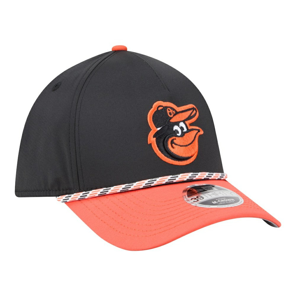 Baltimore Orioles Rope M-Crown A-Frame 39THIRTY Flex Hat - Black/Orange | New Era