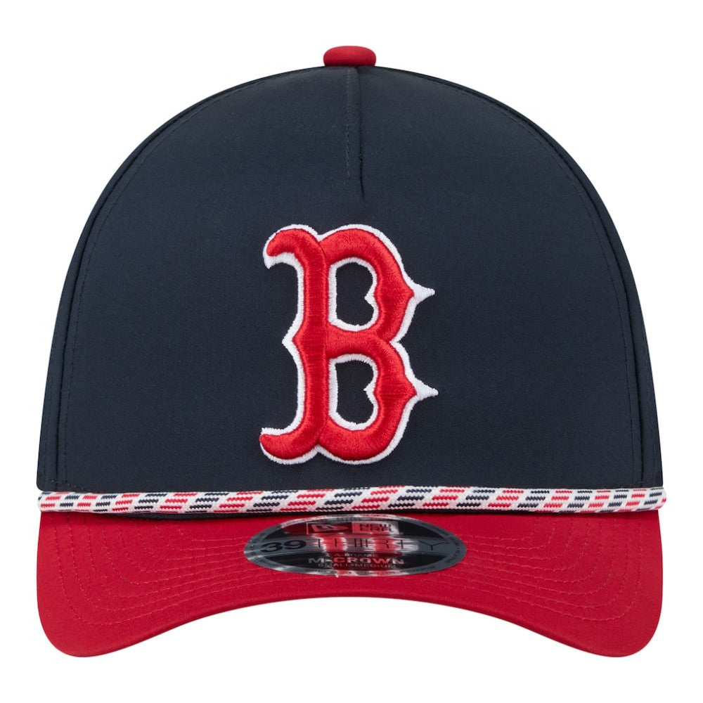 Boston Red Sox Rope M-Crown A-Frame 39THIRTY Flex Hat - Navy/Red | New Era
