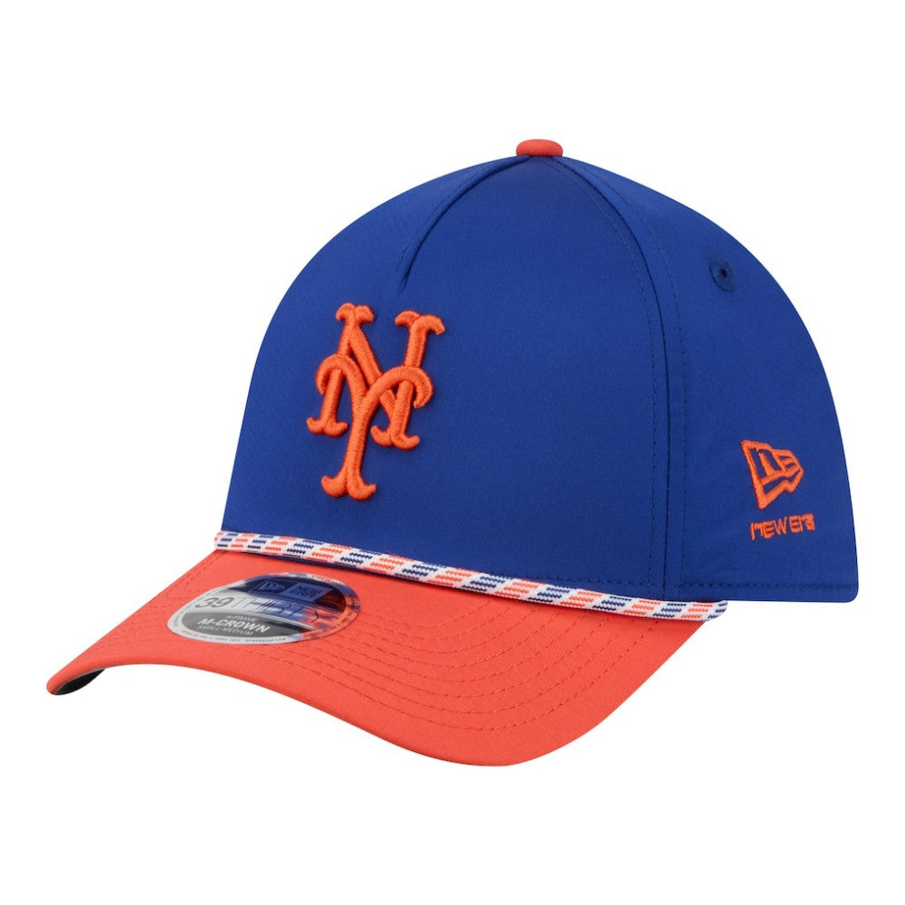 New York Mets Rope M-Crown A-Frame 39THIRTY Flex Hat - Royal/Orange | New Era