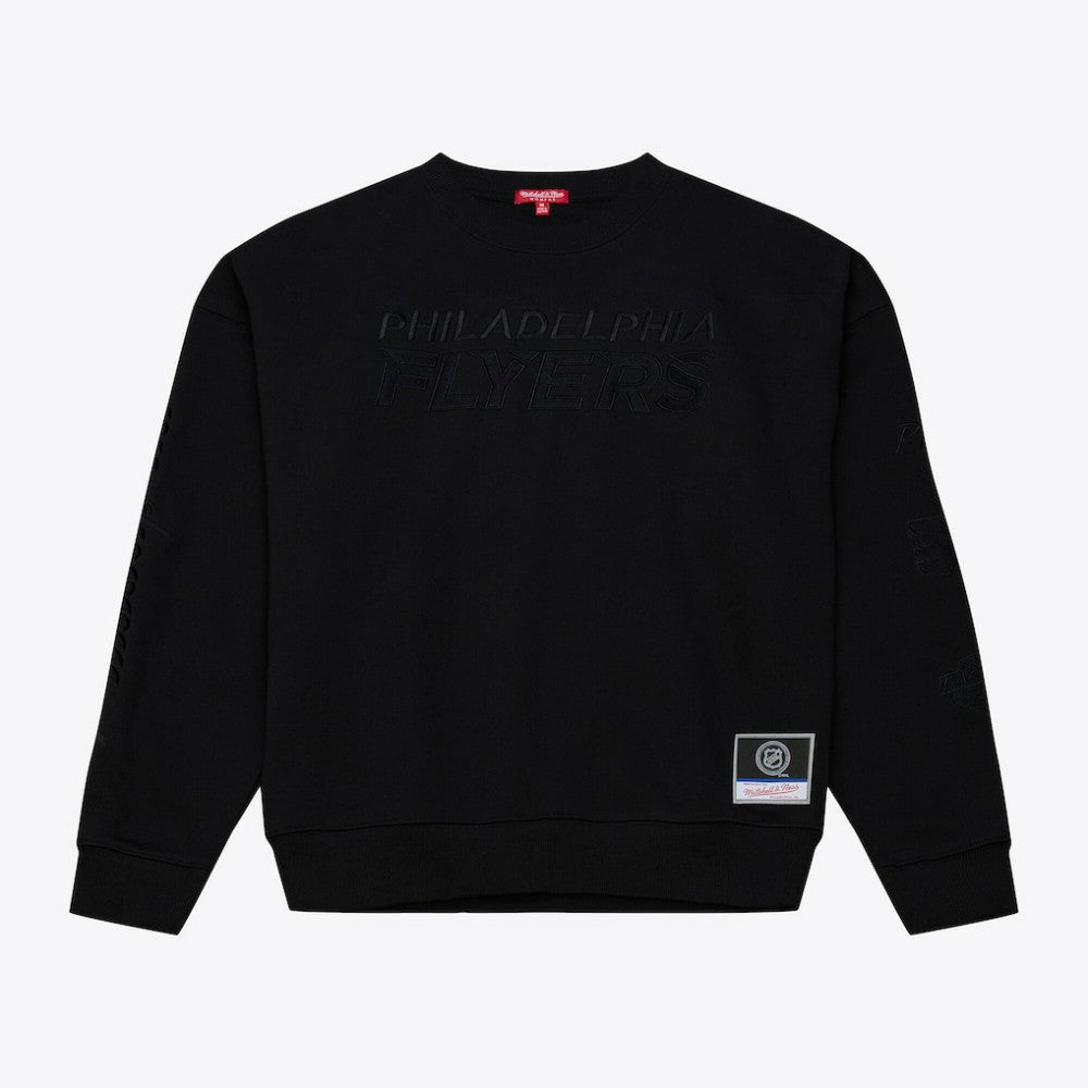 Philadelphia Flyers Mitchell & Ness Unisex Phantom Fleece Crew Neck Sweatshirt Black