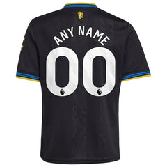 Manchester United Youth 2025/26 Third Replica Custom Jersey - Black | Adidas cheap