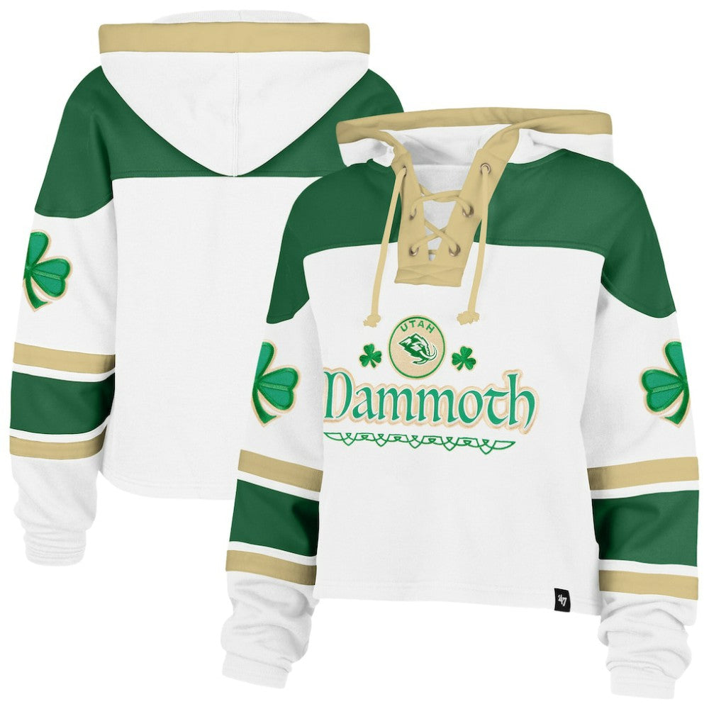 Utah Mammoth '47 Women's McLucky Cropped Lacer Hoodie White