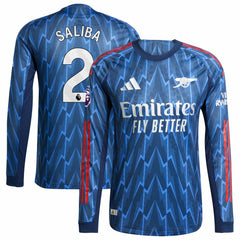 William Saliba Arsenal 2025/26 Away Long Sleeve Player Jersey - Blue | Adidas on sale