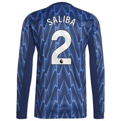 William Saliba Arsenal 2025/26 Away Replica Long Sleeve Player Jersey - Blue | Adidas cheap