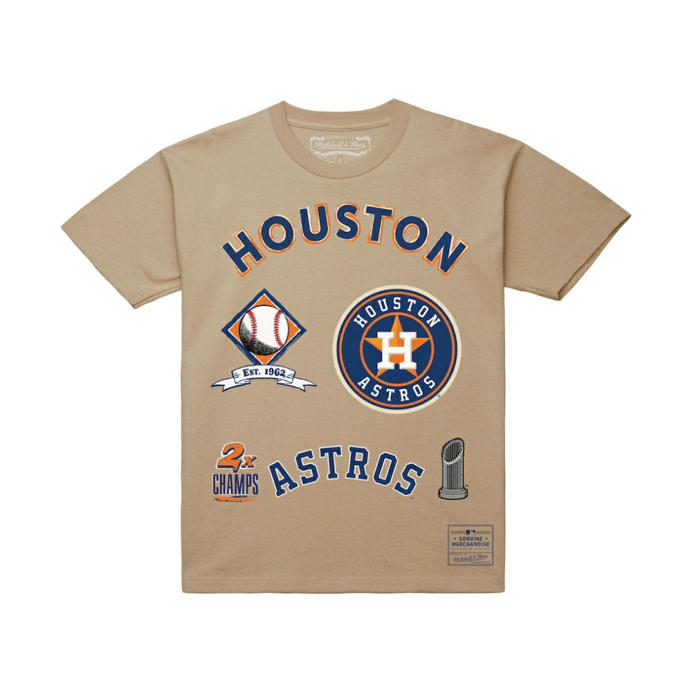Houston Astros Legacy Defined T-Shirt - Cream | Mitchell & Ness
