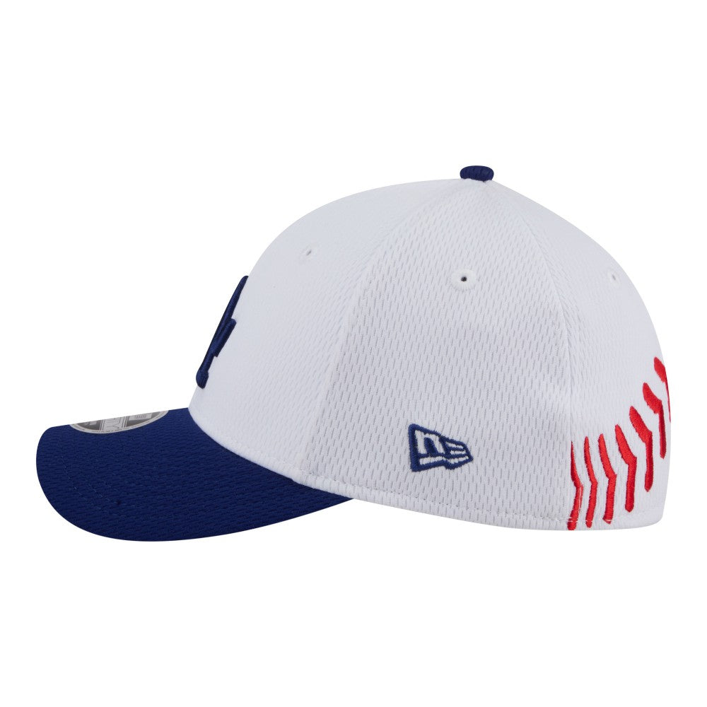 Los Angeles Dodgers Youth Baseball 39THIRTY M-Crown Flex Hat - White/Royal | New Era