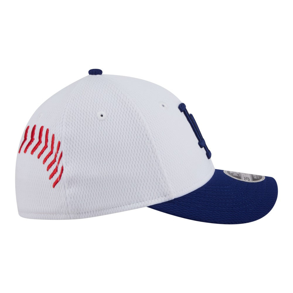 Los Angeles Dodgers Youth Baseball 39THIRTY M-Crown Flex Hat - White/Royal | New Era