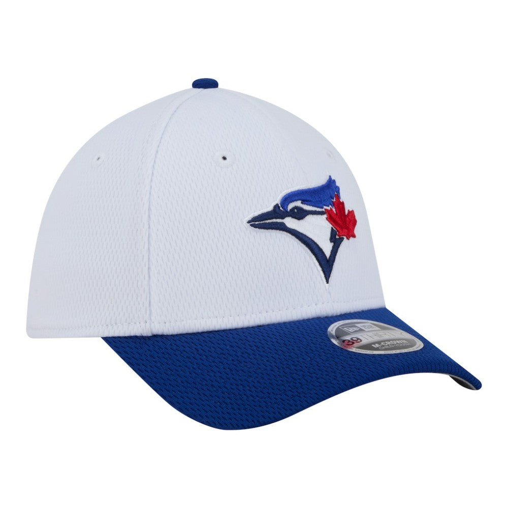 Toronto Blue Jays Youth  Baseball 39THIRTY M-Crown Flex Hat - White/Royal | New Era