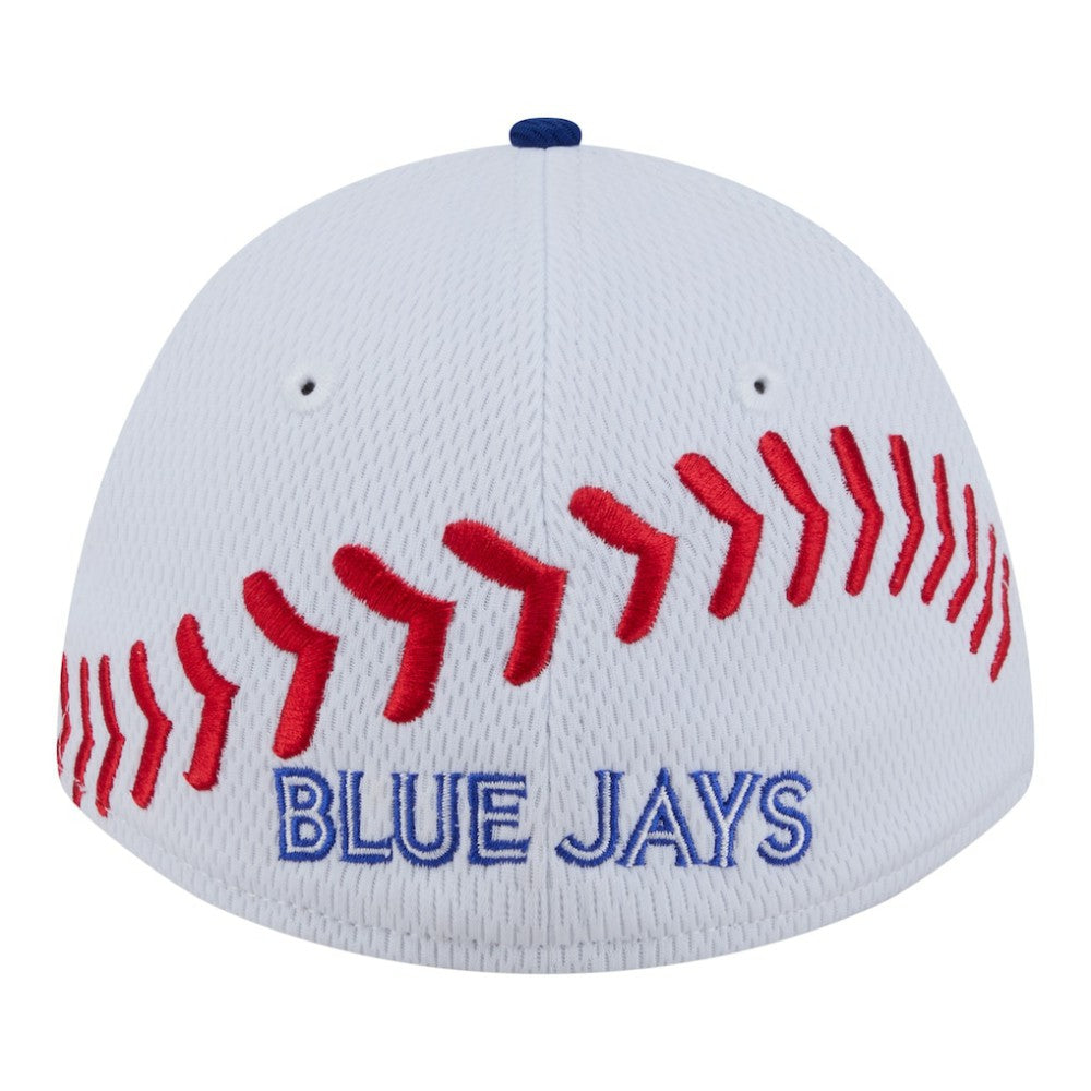 Toronto Blue Jays Youth  Baseball 39THIRTY M-Crown Flex Hat - White/Royal | New Era