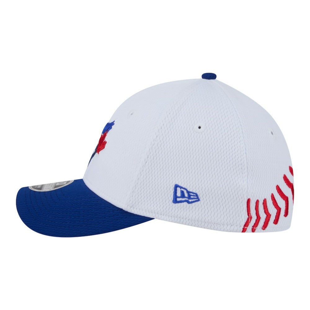 Toronto Blue Jays Youth  Baseball 39THIRTY M-Crown Flex Hat - White/Royal | New Era