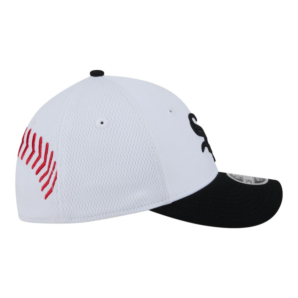 Chicago White Sox Youth Baseball 39THIRTY M-Crown Flex Hat - White/Black | New Era