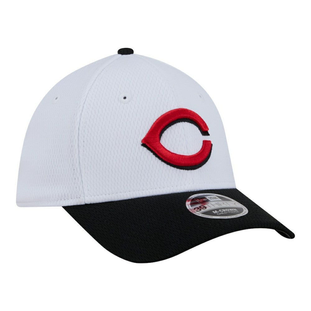 Cincinnati Reds Youth Baseball 39THIRTY M-Crown Flex Hat - White/Red | New Era