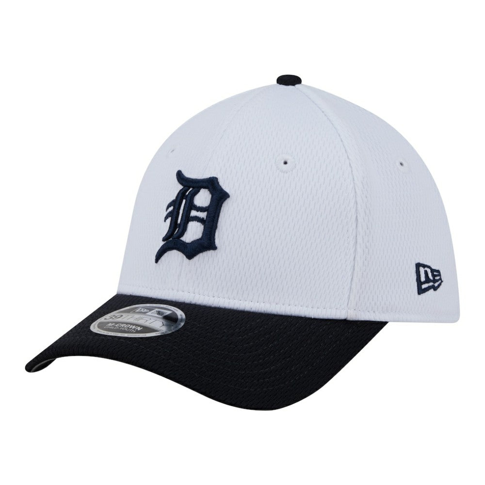 Detroit Tigers Youth Baseball 39THIRTY M-Crown Flex Hat - White/Navy | New Era