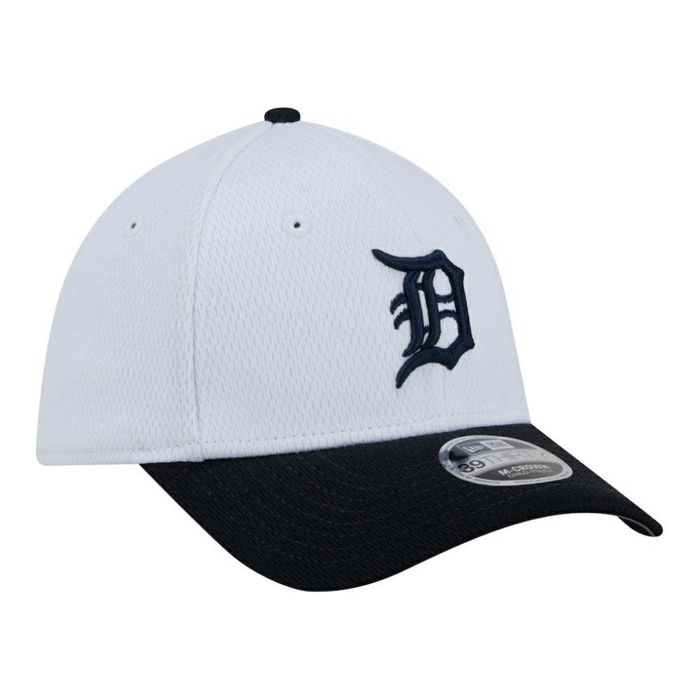 Detroit Tigers Youth Baseball 39THIRTY M-Crown Flex Hat - White/Navy | New Era