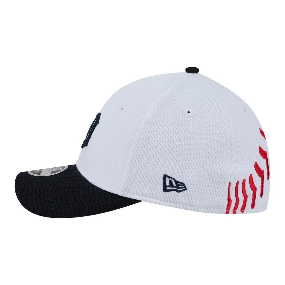 Detroit Tigers Youth Baseball 39THIRTY M-Crown Flex Hat - White/Navy | New Era
