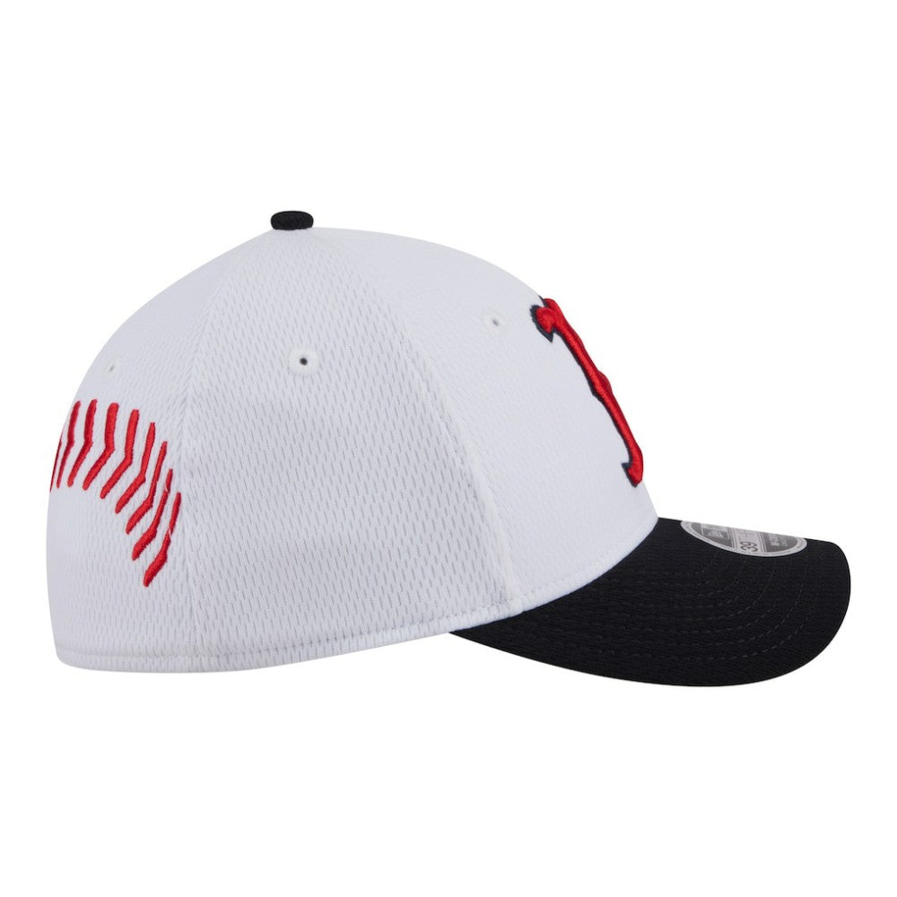 Boston Red Sox Youth Baseball 39THIRTY M-Crown Flex Hat - White/Navy | New Era