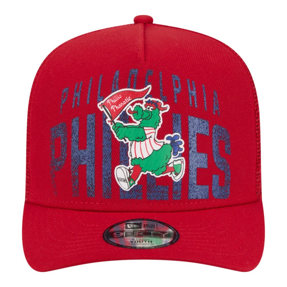 Philadelphia Phillies Youth Logo Fade A-Frame 9FIFTY Snapback Hat - Red | New Era