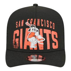 San Francisco Giants Youth Logo Fade A-Frame 9FIFTY Snapback Hat - Black | New Era